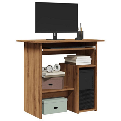 Berkfield Desk Artisan Oak 80X45X74 Cm Engineered Wood - image 1