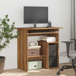 Berkfield Desk Artisan Oak 80X45X74 Cm Engineered Wood - thumbnail 3
