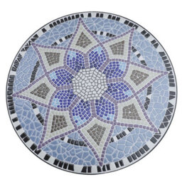 Wyld Haus Makema 60Cm Blue And White Ceramic Mosaic Round Outdoor Bistro Table - thumbnail 8