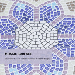 Wyld Haus Makema 60Cm Blue And White Ceramic Mosaic Round Outdoor Bistro Table - thumbnail 5