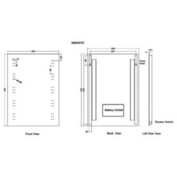 Plum&clay Violet Battery Powered Rectangular Led Battery Mirror (W)50Cm (H)70Cm - thumbnail 5