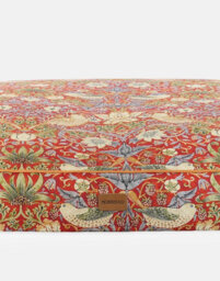Morris & Co. Dog Mattress, Red Strawberry Thief Print, Thickly Padded, 100Cm X 80Cm, Large - thumbnail 3