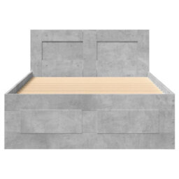 Berkfield Bed Frame With Headboard Without Mattress Concrete Grey 90X200 Cm - thumbnail 5