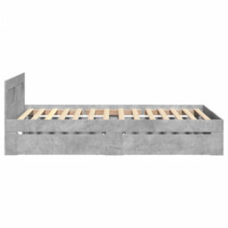 Berkfield Bed Frame With Headboard Without Mattress Concrete Grey 90X200 Cm - thumbnail 6