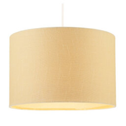 Happy Homewares Designer Soft Mellow Yellow Textured Linen Fabric Circular Lamp Shade - thumbnail 2