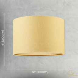 Happy Homewares Designer Soft Mellow Yellow Textured Linen Fabric Circular Lamp Shade - thumbnail 7