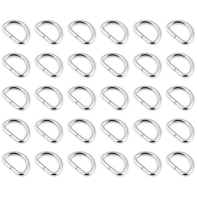 "SolaDirect 30 Pcs Buckles Set For 25 mm / 1"" Webbing Strap, 30 X D Rings, Metal, Silver, Bag Making, Accessories, Straps, Diy, Crafts" - image 1