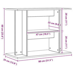 Walplus Artisan Oak Aquarium Stand 80X35X60Cm Engineered Wood Fish Tank Cabinet - thumbnail 9