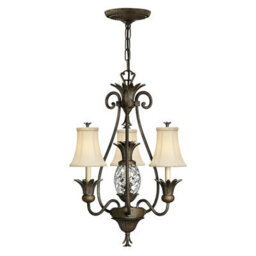 Elegant 4 Bulb Pearl Bronze Chandelier With Led E14 Socket
