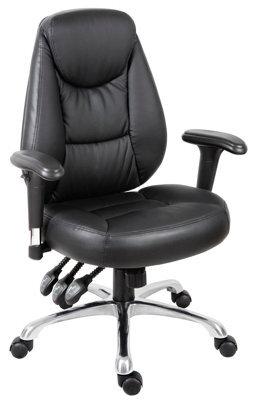 Teknik Portland Luxury Operator Chair In Supple Faux Leather With Seat Height Adjustment And Tilt To Seat And Backrest - image 1