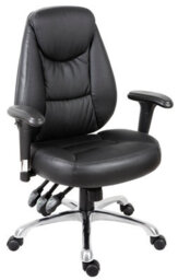 Teknik Portland Luxury Operator Chair In Supple Faux Leather With Seat Height Adjustment And Tilt To Seat And Backrest - thumbnail 1