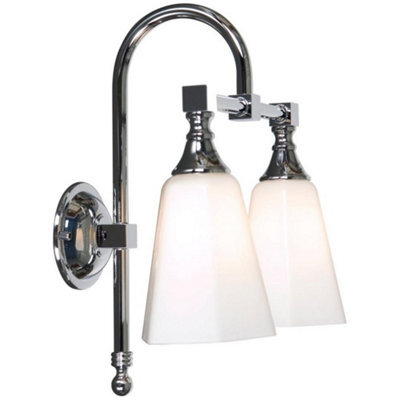Luminosa Lighting Luminosa Classic 2 Light Bathroom Wall Light Chrome Ip44