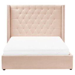 Beliani Ottoman Bed Velvet Lubbon 140 X 200 Cm (Eu Double) Beige - thumbnail 7