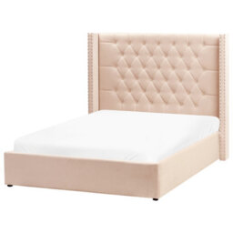 Beliani Ottoman Bed Velvet Lubbon 140 X 200 Cm (Eu Double) Beige - thumbnail 6