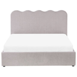 Beliani Ottoman Bed Chenille Nanterre 140 X 200 Cm (Eu Double) Taupe - thumbnail 6
