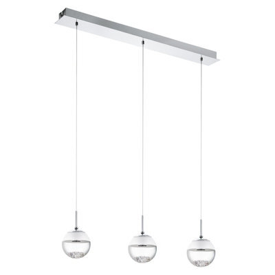 Elegant Chrome Pendant Ceiling Light With Crystal Shade And Led Bulbs - image 1