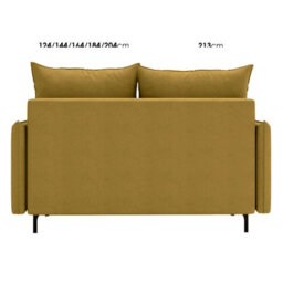 Leon Small Mdf Sofa Bed With Dl Fold Out Bonell Springs Metal Legs Storage Living Room 145X94X101Cm Beige - thumbnail 5