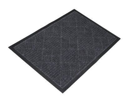 Primeur Flooring Grey Geo Diamond Door Mat, 90Cm X 60Cm - image 1