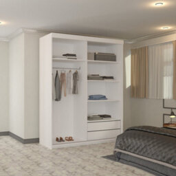 Sliding Wardrobes 4 u LTD Modern Full Mirror Sliding Wardrobe With Led Light & Contemporary Design White 150Cm - thumbnail 3