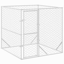 Vidaxl Outdoor Dog Kennel Silver 2X2X2 M Galvanised Steel - thumbnail 2