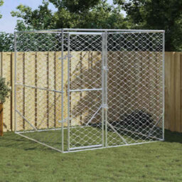 Vidaxl Outdoor Dog Kennel Silver 2X2X2 M Galvanised Steel - thumbnail 1
