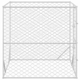 Vidaxl Outdoor Dog Kennel Silver 2X2X2 M Galvanised Steel - thumbnail 4