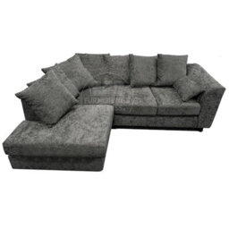 Furnishings For Less UK Monaco Chenille Fabric 3 To 4 Seater L Shaped Corner Sofa  Grey Left Hand Facing - thumbnail 4