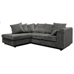 Furnishings For Less UK Monaco Chenille Fabric 3 To 4 Seater L Shaped Corner Sofa  Grey Left Hand Facing - thumbnail 5