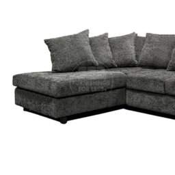 Furnishings For Less UK Monaco Chenille Fabric 3 To 4 Seater L Shaped Corner Sofa  Grey Left Hand Facing - thumbnail 3