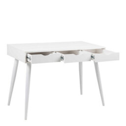 Wyld Haus Dresden White Wooden Office Desk With 3 Drawers, Matt Finish, 1100X500X771mm - thumbnail 5