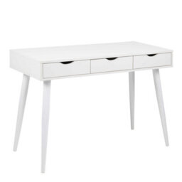 Wyld Haus Dresden White Wooden Office Desk With 3 Drawers, Matt Finish, 1100X500X771mm - thumbnail 3