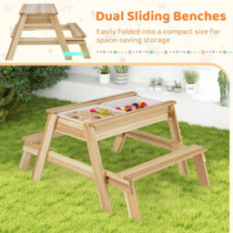 Costway Kids Picnic Table Bench Set Children Sand Water Activity Table With Removable Top - thumbnail 8