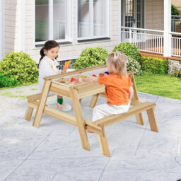 Costway Kids Picnic Table Bench Set Children Sand Water Activity Table With Removable Top - thumbnail 5