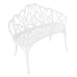 Charles Bentley White Tulip Cast Aluminium Metal 2 Seats Garden Patio Bench Seat - thumbnail 6