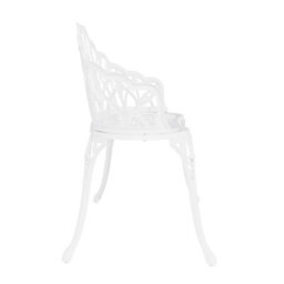 Charles Bentley White Tulip Cast Aluminium Metal 2 Seats Garden Patio Bench Seat - thumbnail 7