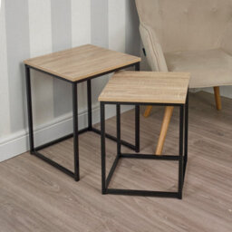 Urbn-Living 2 Industrial Nesting Side Tables - thumbnail 3