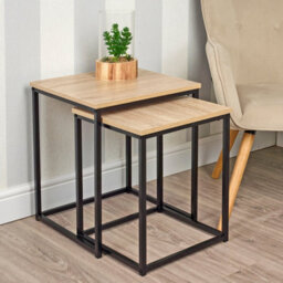 Urbn-Living 2 Industrial Nesting Side Tables - thumbnail 2