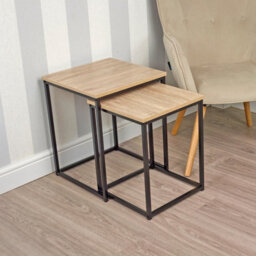 Urbn-Living 2 Industrial Nesting Side Tables - thumbnail 4