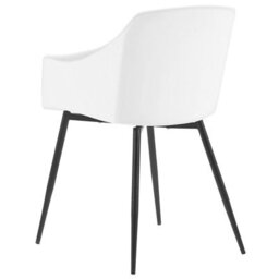 Beliani White Plastic Dining Chairs Set Of 2 Minimalist Armchairs With Black Metal Legs - thumbnail 6