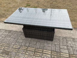 Fimous High Back Rattan Garden Furniture Corner Sofa Sets Adjustable Rising Table Dark Mixed Grey 9 Seater - thumbnail 6