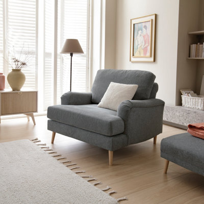 Abakus Direct Harper Chenille Armchair Dark Grey - image 1