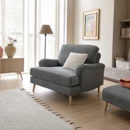 Abakus Direct Harper Chenille Armchair Dark Grey - thumbnail 1