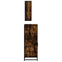Berkfield 3 Piece Bathroom Furniture Set Smoked Oak Engineered Wood - thumbnail 7