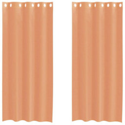 Berkfield Voile Curtains With Grommets 2 Pcs Terracotta - thumbnail 2