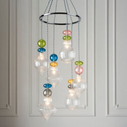 Luminosa Lighting Luminosa April Plate Pendant Ceiling Lamp, Chrome Plate,, Multi Coloured Glass - thumbnail 2