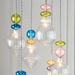Luminosa Lighting Luminosa April Plate Pendant Ceiling Lamp, Chrome Plate,, Multi Coloured Glass - thumbnail 5