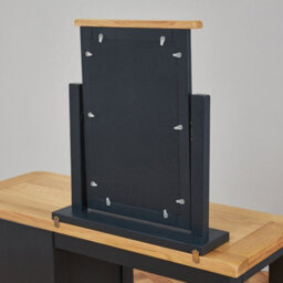 The Furniture Market Cotswold Charcoal Grey Painted Vanity Dressing Table Mirror Solid Pine Frame, Handcrafted, Minor Assembly, Elegant - thumbnail 4