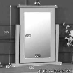 The Furniture Market Cotswold Charcoal Grey Painted Vanity Dressing Table Mirror Solid Pine Frame, Handcrafted, Minor Assembly, Elegant - thumbnail 5