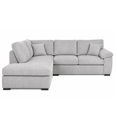 BlissFurniture Ltd Amalfi Left Hand Corner Sofa With Soft Fabric In Silver