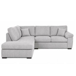 BlissFurniture Ltd Amalfi Left Hand Corner Sofa With Soft Fabric In Silver